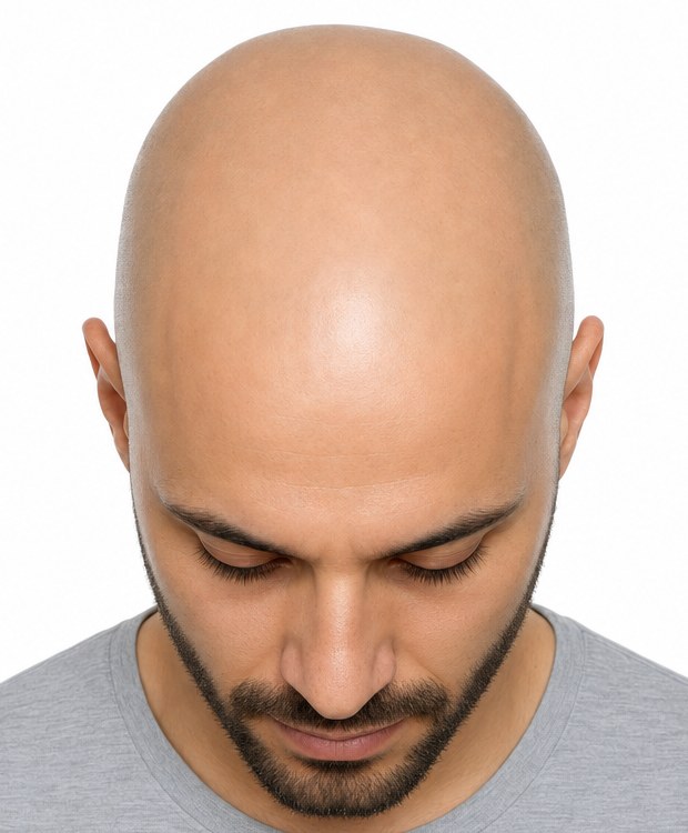 Scalp diagram — select the areas with hair loss